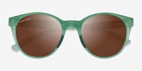 Oakley Spindrift Clear Green Plastique Soleil de Lunette de vue d'EyeBuyDirect, Vue Rapprochée