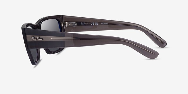 Ray-Ban RB0947S Carlos Clear Dark Gray PlasticSunglass Frames from EyeBuyDirect, Side View