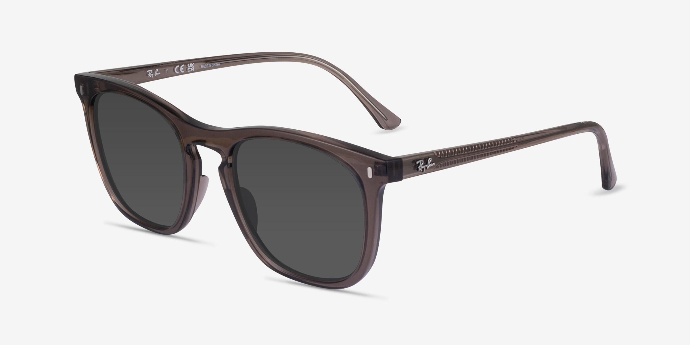 Ray-Ban Clear Frame Sunglasses with Brown Case and Gray Lenses NEW Ray-Ban RB2180 6166/13 Polished Light Brown / Gradient  main image 3