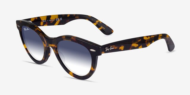 Ray-Ban RB2241 Wayfarer Way Yellow Tortoise PlasticSunglass Frames from EyeBuyDirect, Angle View