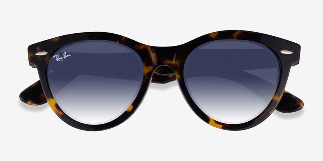 Ray-Ban RB2241 Wayfarer Way Yellow Tortoise PlasticSunglass Frames from EyeBuyDirect, Closed View