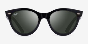 Ray-Ban RB2241 Wayfarer Way Noir Plastique Soleil de Lunette de vue d'EyeBuyDirect, Vue de Face