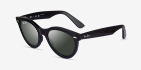 Ray-Ban RB2241 Wayfarer Way Noir Plastique Soleil de Lunette de vue d'EyeBuyDirect, Vue d'Angle