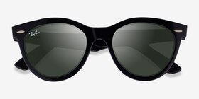Ray-Ban RB2241 Wayfarer Way Noir Plastique Soleil de Lunette de vue d'EyeBuyDirect, Vue Rapprochée