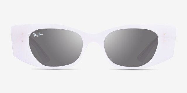 Ray-Ban RB4427 Kat Shiny White Eco-friendlySunglass Frames from EyeBuyDirect, Front View