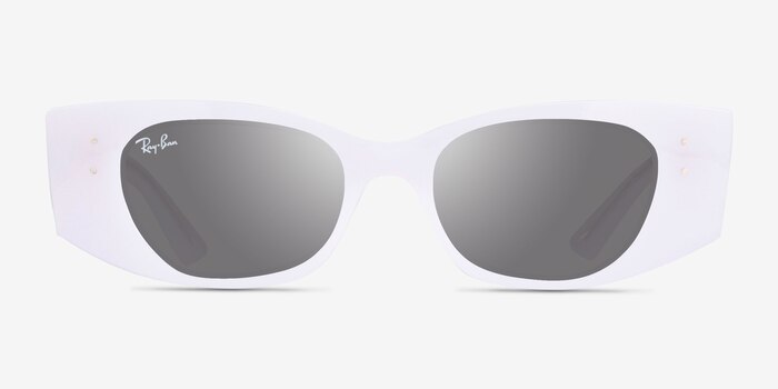 Ray-Ban RB4427 Kat Shiny White Éco-responsable Soleil de Lunette de vue d'EyeBuyDirect