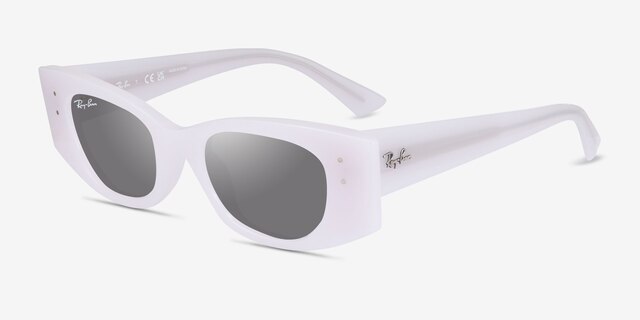 Ray-Ban RB4427 Kat Shiny White Eco-friendlySunglass Frames from EyeBuyDirect, Angle View