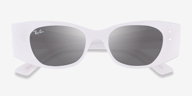 Ray-Ban RB4427 Kat Shiny White Eco-friendlySunglass Frames from EyeBuyDirect, Closed View