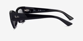 Ray-Ban RB4430 Zena Shiny Black Éco-responsable Soleil de Lunette de vue d'EyeBuyDirect, Vue de Côté