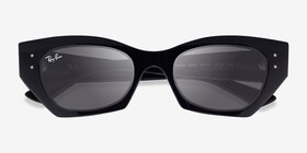 Ray-Ban RB4430 Zena Shiny Black Éco-responsable Soleil de Lunette de vue d'EyeBuyDirect, Vue Rapprochée