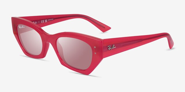 Ray-Ban RB4430 Zena Clear Pink Eco-friendlySunglass Frames from EyeBuyDirect, Angle View