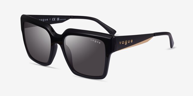 Vogue Eyewear VO5553S Shiny Black AcetateSunglass Frames from EyeBuyDirect, Angle View
