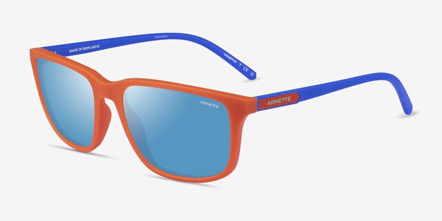 ARNETTE Pirx Matte Orange Blue PlasticSunglass Frames from EyeBuyDirect, Angle View