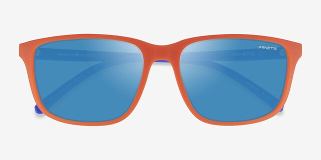 ARNETTE Pirx Matte Orange Blue PlasticSunglass Frames from EyeBuyDirect, Closed View