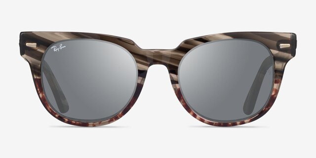 Ray-Ban RB2168 Meteor Gray Brown Striped AcétateSoleil de Lunette de vue d'EyeBuyDirect, Vue de Face