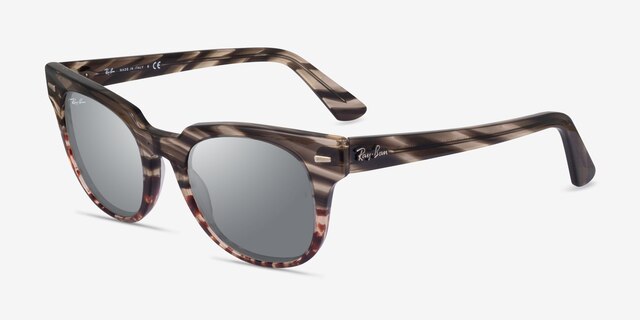 Ray-Ban RB2168 Meteor Gray Brown Striped AcétateSoleil de Lunette de vue d'EyeBuyDirect, Vue d'Angle