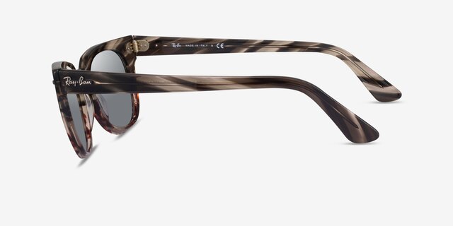 Ray-Ban RB2168 Meteor Gray Brown Striped AcétateSoleil de Lunette de vue d'EyeBuyDirect, Vue de Côté