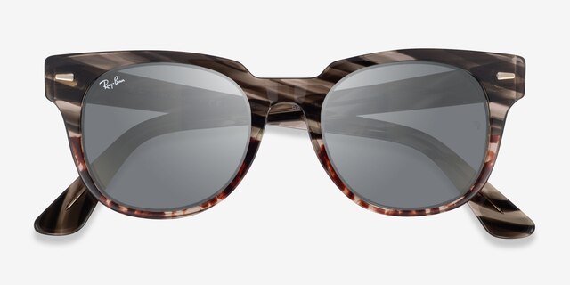 Ray-Ban RB2168 Meteor Gray Brown Striped AcétateSoleil de Lunette de vue d'EyeBuyDirect, Vue Rapprochée