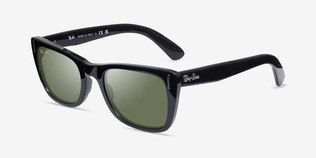Ray-Ban Caribbean Shiny Black AcetateSunglass Frames from EyeBuyDirect, Angle View