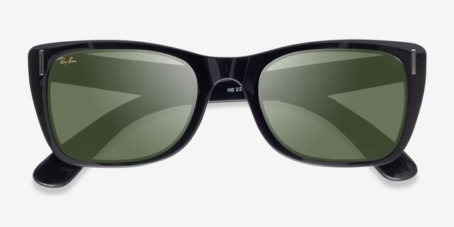 Ray-Ban Caribbean Shiny Black AcetateSunglass Frames from EyeBuyDirect, Closed View