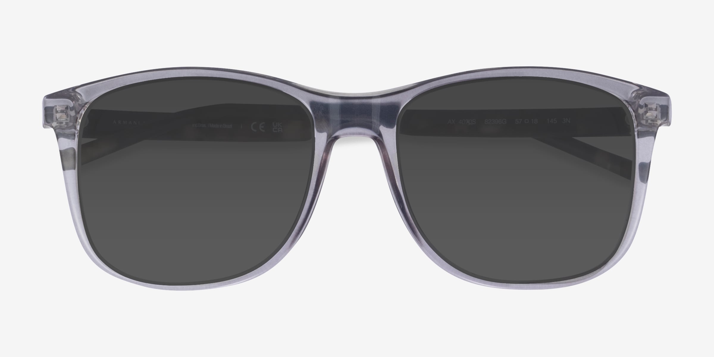 Armani Exchange AX4070S - Square Shiny Black Frame Prescription