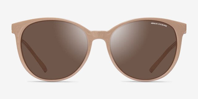 Armani Exchange AX4140S Shiny Brown AcétateSoleil de Lunette de vue d'EyeBuyDirect, Vue de Face