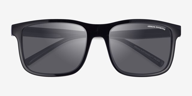 Armani Exchange AX4145S Shiny Black Eco-friendlySunglass Frames from EyeBuyDirect, Closed View