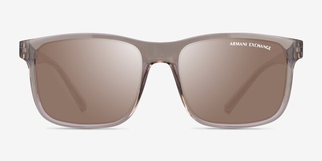 Armani Exchange AX4145S Shiny Transparent Brown Eco-friendlySunglass Frames from EyeBuyDirect, Front View