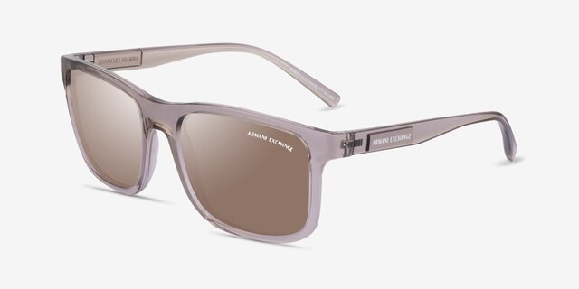 Armani Exchange AX4145S Shiny Transparent Brown Eco-friendlySunglass Frames from EyeBuyDirect, Angle View