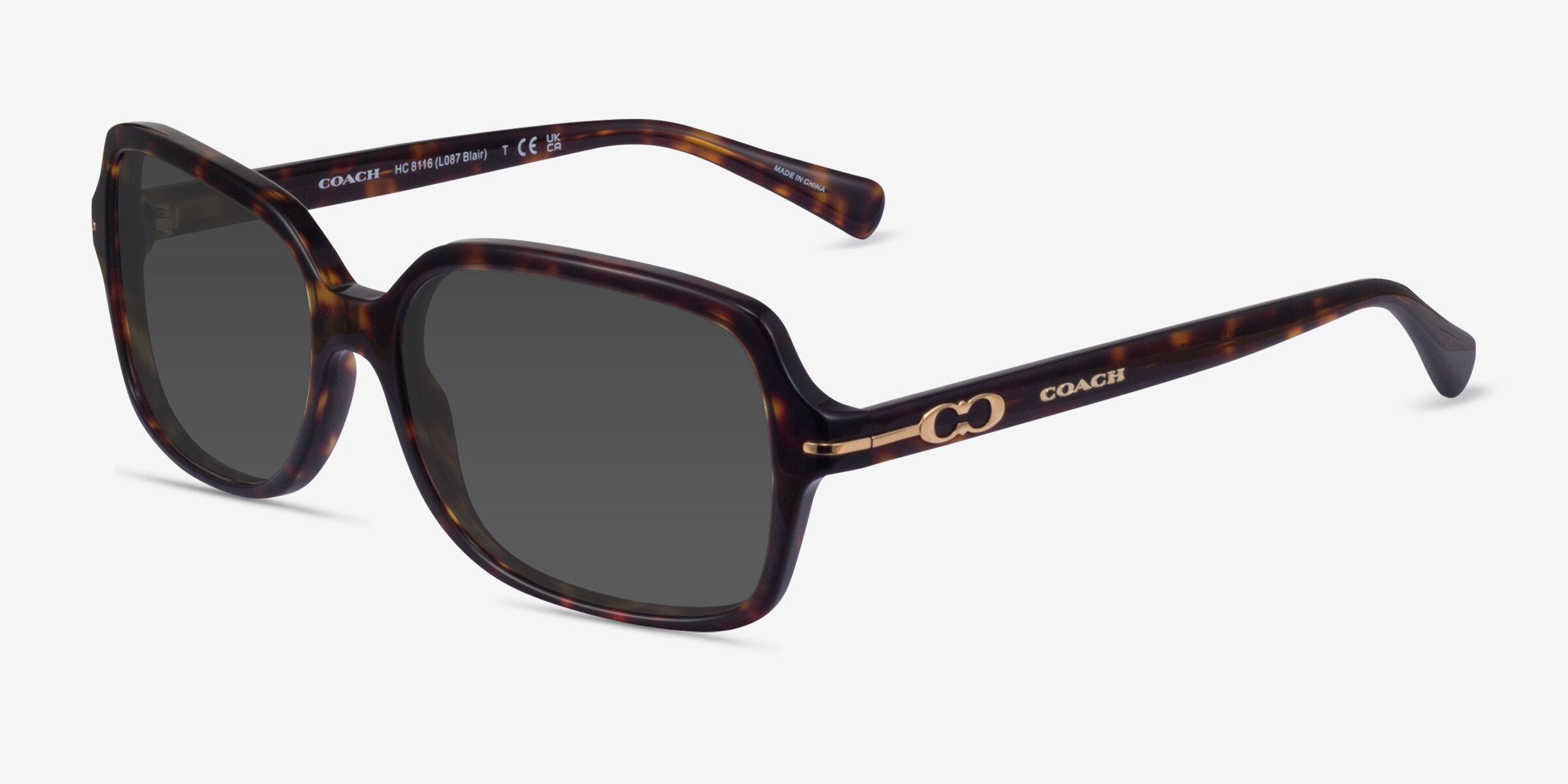 Coach HC8116 L087 Blair Square Dark Tortoise Frame Prescription Sunglasses Eyebuydirect