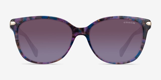 Coach HC8132 L109 Purple Tortoise AcetateSunglass Frames from EyeBuyDirect, Front View
