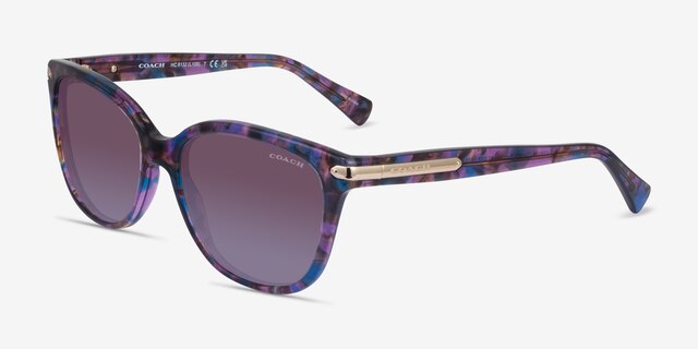 Coach HC8132 L109 Purple Tortoise AcetateSunglass Frames from EyeBuyDirect, Angle View
