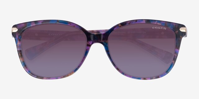 Coach HC8132 L109 Purple Tortoise AcetateSunglass Frames from EyeBuyDirect, Closed View