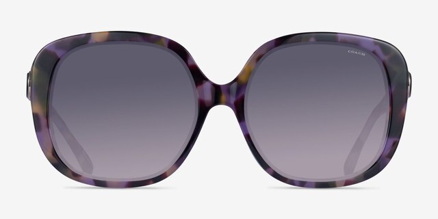 Coach HC8292 L1144 Purple Tortoise AcetateSunglass Frames from EyeBuyDirect, Front View