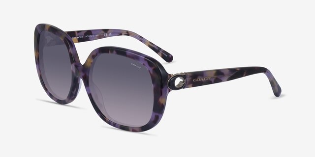 Coach HC8292 L1144 Purple Tortoise AcetateSunglass Frames from EyeBuyDirect, Angle View