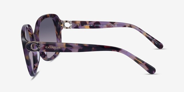 Coach HC8292 L1144 Purple Tortoise AcetateSunglass Frames from EyeBuyDirect, Side View
