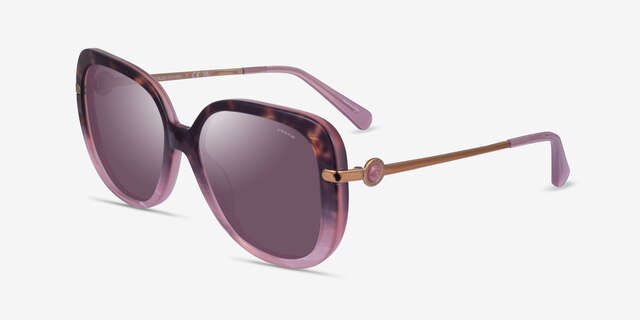 Coach HC8320 C6180 Rose Tortoise Gradient AcetateSunglass Frames from EyeBuyDirect, Angle View
