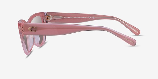 Coach HC8370U Ch570 Transparent Pink AcetateSunglass Frames from EyeBuyDirect, Side View