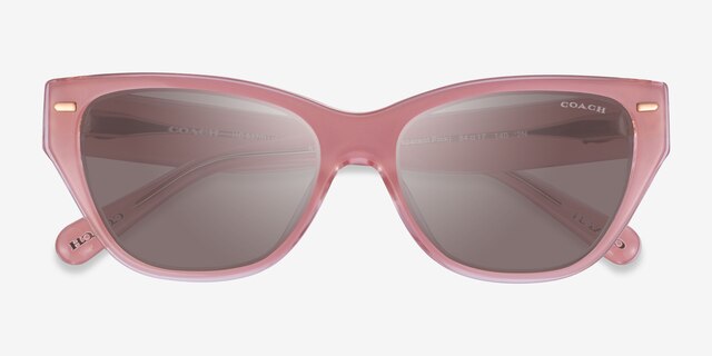 Coach HC8370U Ch570 Transparent Pink AcetateSunglass Frames from EyeBuyDirect, Closed View