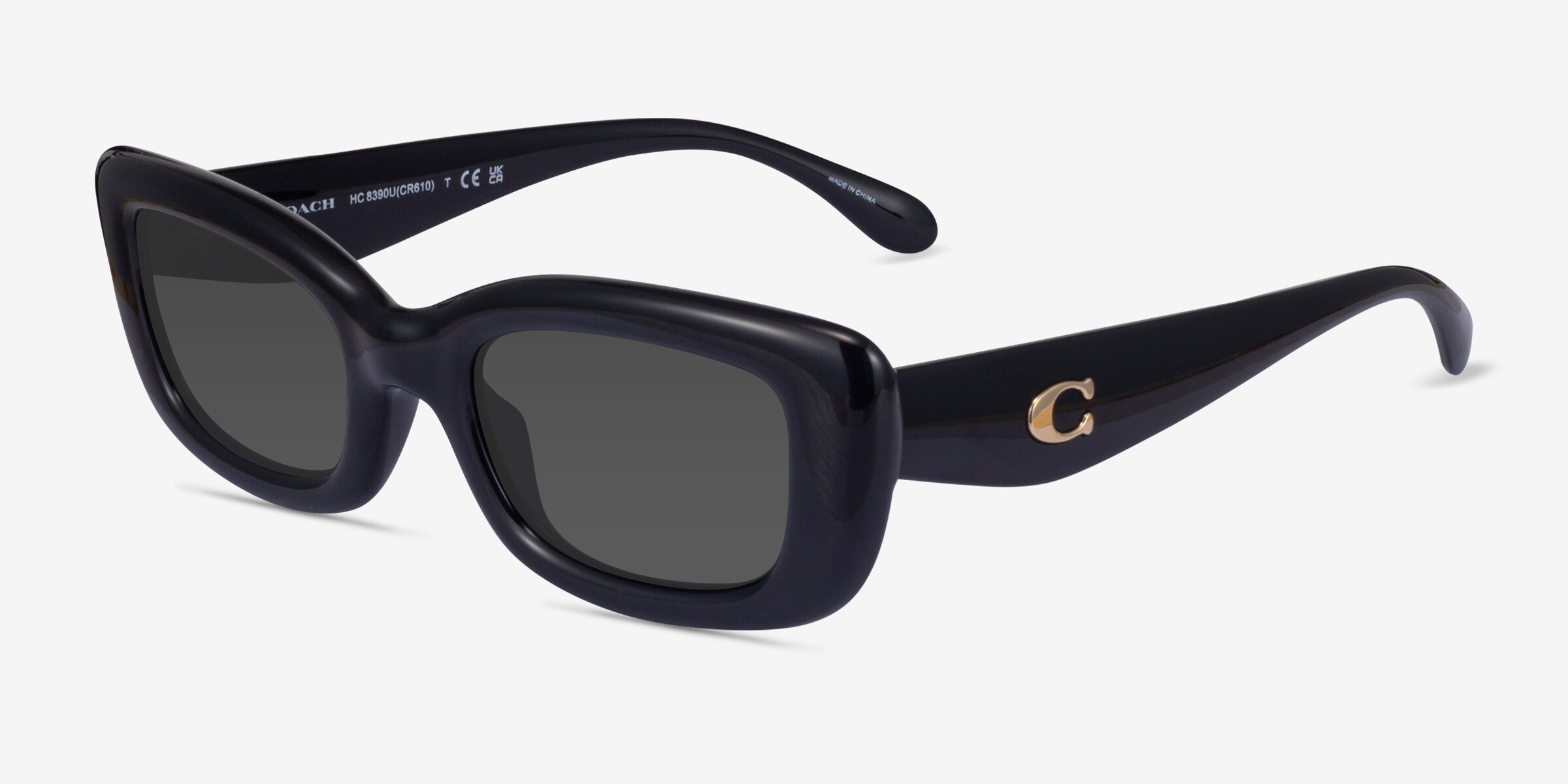 NWT Coach retail item  C Hardware Narrow Rectangle Sunglasses Black CR610 COACH Narrow Rectangle Sunglasses in Black | Lyst main image 3