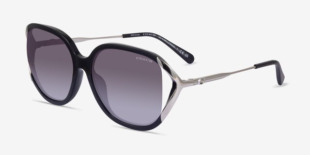 Coach HC8396U Cr620 Matte Black PlasticSunglass Frames from EyeBuyDirect, Angle View