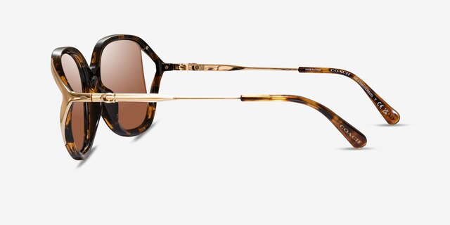 Coach HC8396U Cr620 Tortoise Gold PlasticSunglass Frames from EyeBuyDirect, Side View