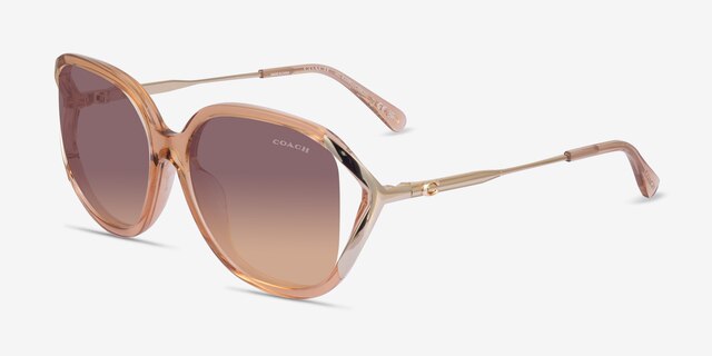 Coach HC8396U Cr620 Clear Champagne PlasticSunglass Frames from EyeBuyDirect, Angle View