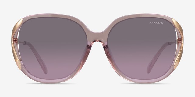 Coach HC8396U Cr620 Transparent Pink PlasticSunglass Frames from EyeBuyDirect, Front View