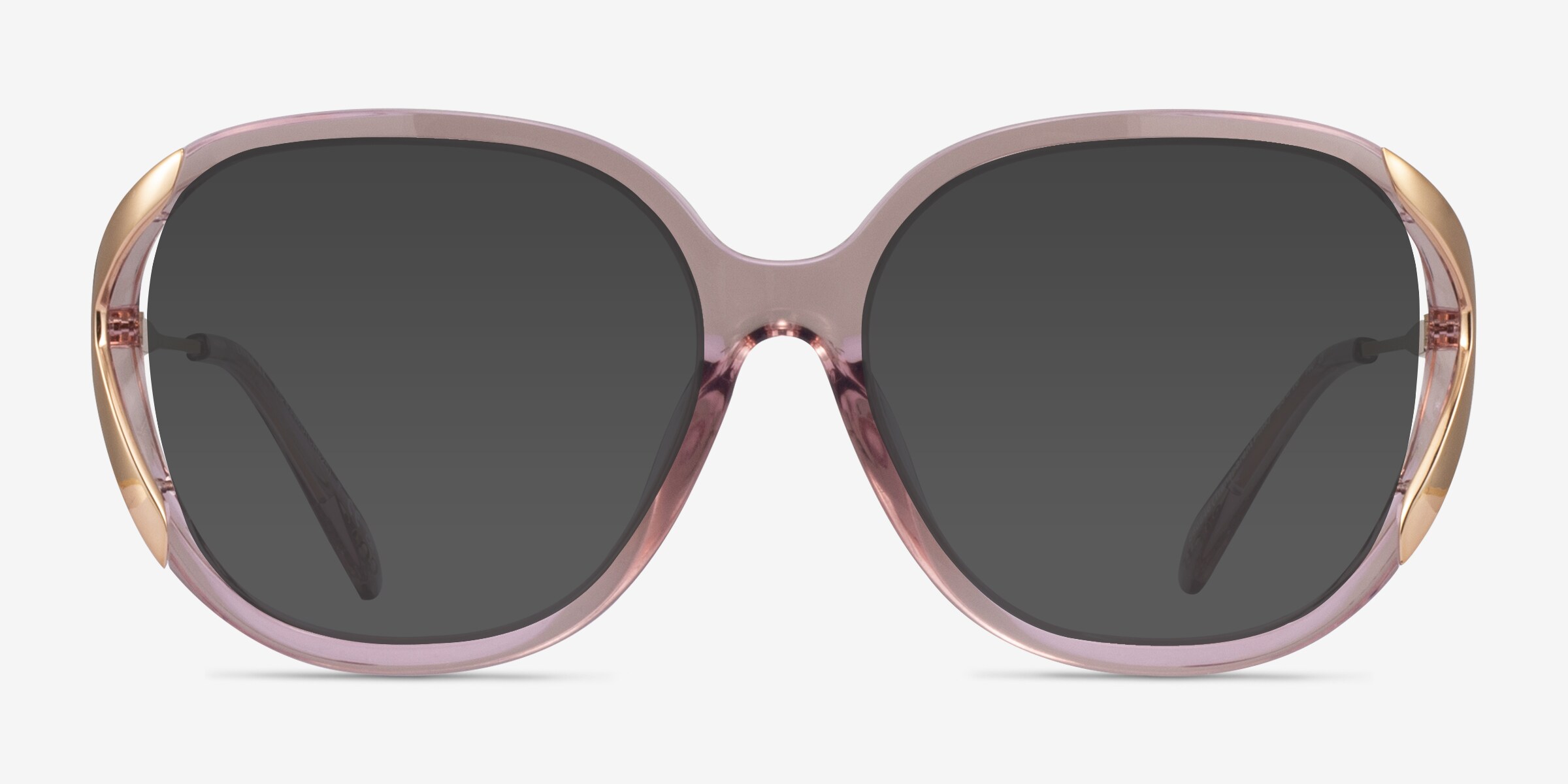 Coach HC8396U Cr620 - Round Clear Champagne Frame Sunglasses
