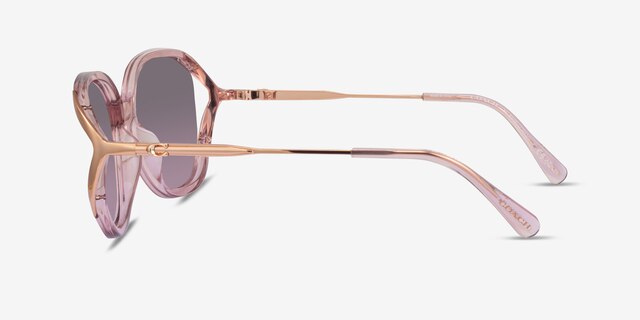 Coach HC8396U Cr620 Transparent Pink PlasticSunglass Frames from EyeBuyDirect, Side View