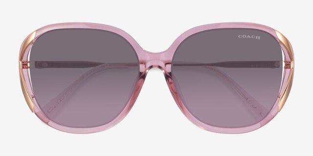 Coach HC8396U Cr620 Transparent Pink PlasticSunglass Frames from EyeBuyDirect, Closed View