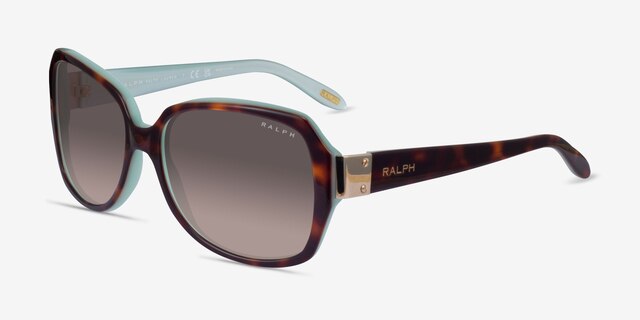 Ralph RA5138 Shiny Tortoise Blue AcetateSunglass Frames from EyeBuyDirect, Angle View