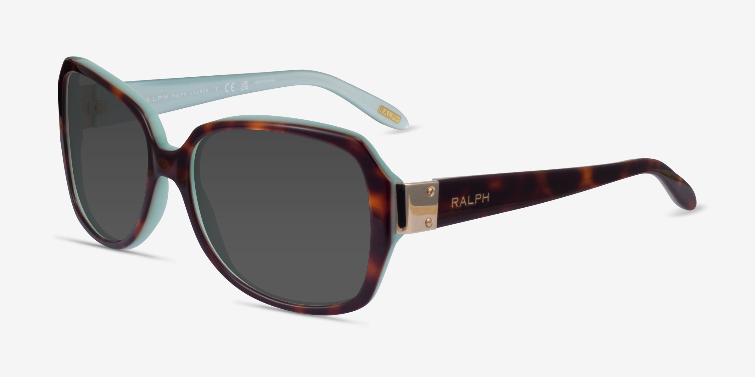 Ralph RA5138 - Cat Eye Shiny Tortoise Blue Frame Sunglasses  display picture 2