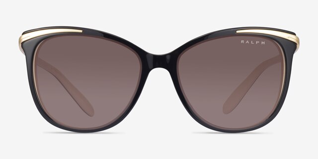 Ralph RA5203 Shiny Black Gold AcetateSunglass Frames from EyeBuyDirect, Front View
